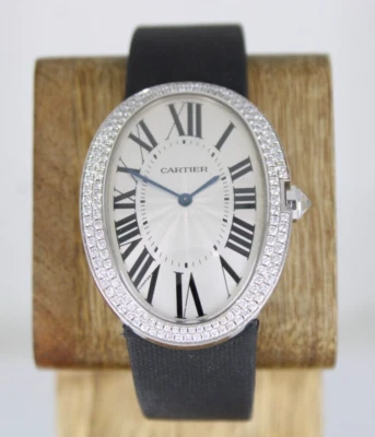 Cartier Baignoire 18k White Gold 44mm x 32mm Diamond Bezel Watch WB520009 - Image 1 of 4