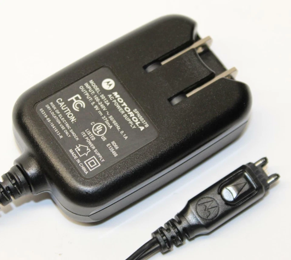 Cargador de teléfono celular Motorola 5012A adaptador de fuente de alimentación de CA salida 5,9 V 375 mA Foto 1 de 1