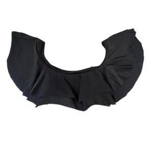 Top de bikini negro XXL fuera del hombro volantes estilo bandeau traje de baño fluido - Imagen 1 de 11