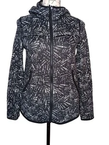 Ivivva Lululemon Girls 12 Jacket, Black White Abstract Print, Zip, Hood Athletic - Picture 1 of 4