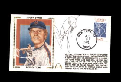 Rusty Staub PSA DNA Signed FDC 1986 First Day Cover Cache Reflections Autograph - Image 1 of 2