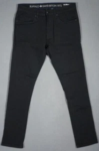 WF09478 *BUFFALO DAVID BITTON* STRETCH SKINNY JEANS 33X32 (msr 34"x32.5") BLACK - Picture 1 of 6