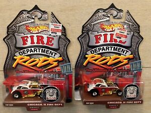HOT WHEELS 1:64 FIRE DEPARTMENT RODS BADGE #4805 CHICAGO,IL FIRE DEPT. FIAT 500C