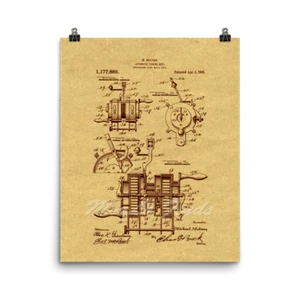 Angelrolle 1914 Vintage Fischer Patent Kunstdruck Poster, 8x10 oder 16x20 - Bild 1 von 10