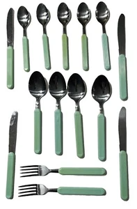 VTG WINTHROP acciaio inox ricambio misto 15 pezzi manico plastica verde Taiwan - Foto 1 di 7