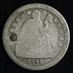 1841-O Seated Liberty Silver Dime E283 AQM - Picture 1 of 2