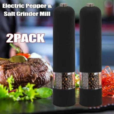 Set Of 2 Electric Salt & Pepper Grinder Kit Shaker Mills Adjustable Coarseness - Image 1 of 4