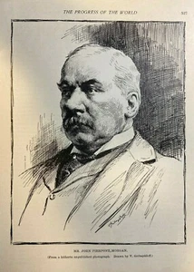 1901 Vintage Magazine Illustration Financier John Pierpont Morgan - Picture 1 of 1
