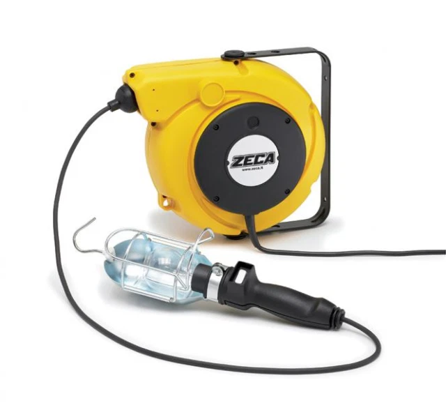 ZECA 5908/T306 Avvolgicavo con Portalampada - Giallo