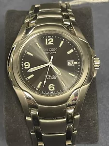 Citizen Men's Calendar Eco Drive Silver Titanium Watch 40 MM BM6060-57F - Picture 1 of 7