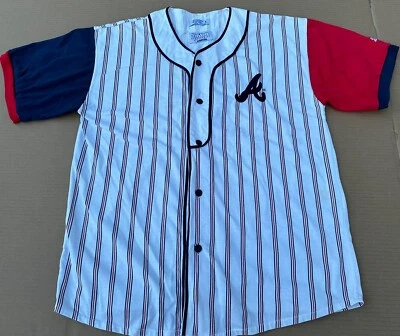 Camiseta deportiva de los ATLANTA BRAVES XL de colección a rayas de los 90 Chipper Murphy ERA Foto 1 de 4