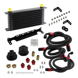 Universal 10 Row AN10 Trust Oil Cooler Kit Oil Filter Relocation Adapter Bracket - Picture 1 of 10
