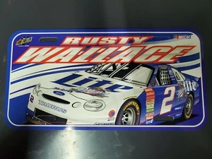 Rusty Wallace Fan Fueler Plastic License Plate #2 Nascar Miller Lite - Picture 1 of 3