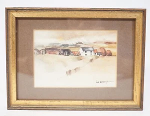 Original Aquarelldruck Brandon-Cox Essex Great Britain Dorfansicht Landschaft - Picture 1 of 4