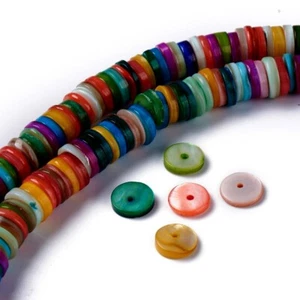 Natural Freshwater Heishi Shell Beads - 1 Strand (approx 210 pcs) - 8mm Mix - Picture 1 of 5