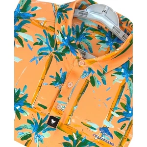 Bad Birdie Golf Polo Shirt Hotel California Short Sleeve Mens Orange 2XL - Picture 1 of 11