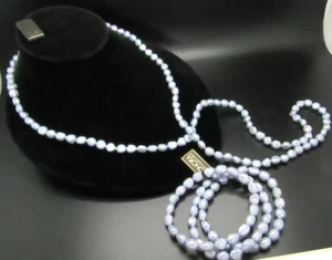 HONORA STERLING SILVER 7-8MM POWDER BLUE 36" NECKLACE AND 3 BRACELET SET NIB - Picture 1 of 7