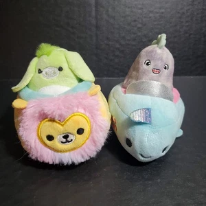 Kellytoy Squishmallows SQUISHVILLE - Mini Plush + Vehicle X 2 Shark, Lion - Picture 1 of 8