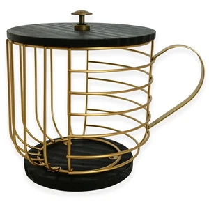 Soporte para cápsulas de café grande - Compatible con cápsulas y cápsulas KCup - Metal dorado K... - Imagen 1 de 7