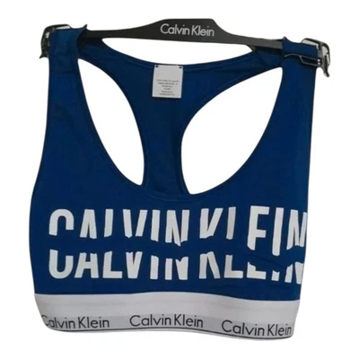 Calvin klien teal/white Logo jersey Bralette Sz S Uk 8 Bnwt - Image 1 of 4