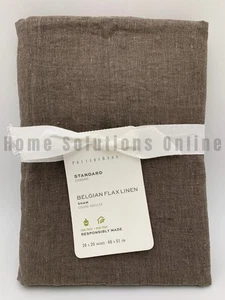 Pottery Barn Belgian Flax Linen Sham Cafe Noir Brown Standard #B119 - Picture 1 of 2