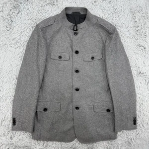 Blazer Hugo Boss para hombre 42R gris militar chaqueta de campo lana virgen elástica - Imagen 1 de 13
