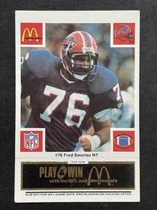 FRED SMERLAS ~ 1986 McDonalds Buffalo Bills BLACK TAB **Set Break** BOSTON, MA - Bild 1 von 2
