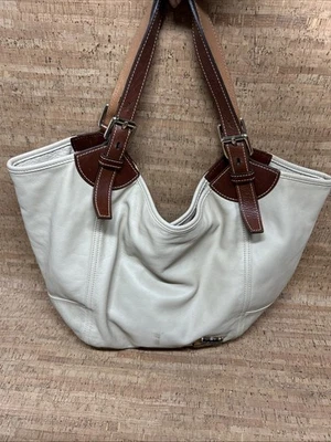Dooney Bourke Handbag Shoulder Bag Large Purse Pebbled Leather Ivory J1625366 - Image 1 of 4