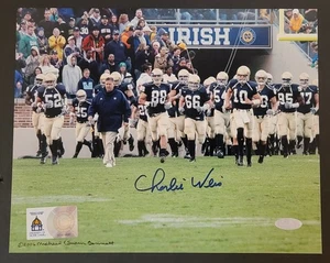Charlie Weis Notre Dame handsigniertes 8"x10" Foto Steiner Sports Echtheit - Bild 1 von 6