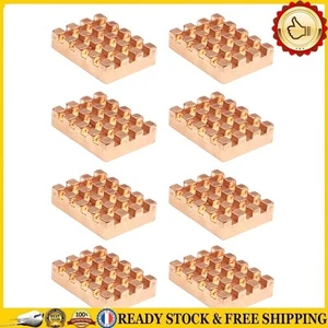8pcs/Set A8 Pure Copper Heatsink Cooler Adhesive Back PC Computer Heat Sink FR - Afbeelding 1 van 12