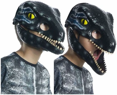 Blue Velociraptor Dinosaur Jurassic World Child Boys Costume Movable Jaw Mask - Image 1 of 3