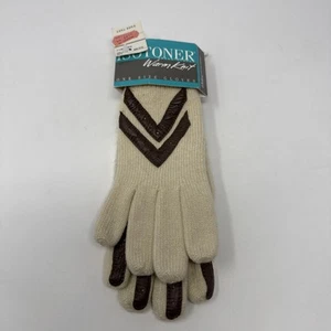 GUANTES DE INVIERNO ISOTONER CÁLIDOS DAMAS CREMA TEJIDO ELÁSTICO Por Aris TALLA ÚNICA DE COLECCIÓN - Imagen 1 de 4