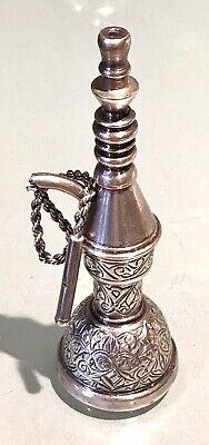 Vintage Antique Middle East Arabic Turkish Hallmarked Silver Faux Hookah Old • 256.95$