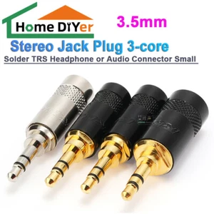 2×3.5mm Stereo Jack Plug Solder TRS Headphone or Audio Connector Small 3-core - Picture 1 of 31
