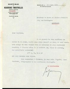 Lettre + enveloppe timbrée adressées au Baron Edgard de Selys Longchamps - Picture 1 of 2