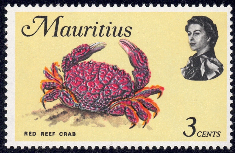 1969 Mauritius SC# 340 - Red Reef Crab - Marine Life - M-NH - Image 1 of 1