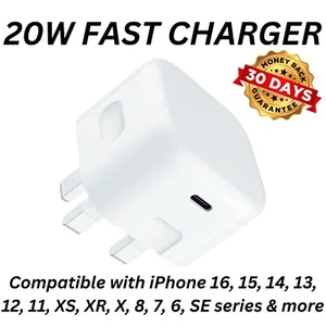Fast 20W USB-C PD Charger Plug Adapter Cable for Phones, Tablets, and Devices - Picture 1 of 9