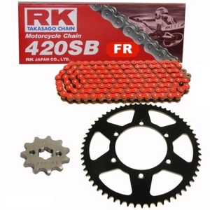 Kettensatz Derbi GPR 50 Racing 06-12  Kette RK FR 420 SB 132  offen  ROT  11/53 - Picture 1 of 4
