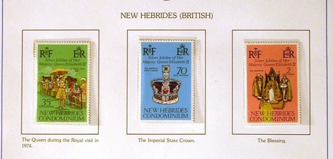 NEW HEBRIDES BRITISH Queens Silver Jubilee, MNH   set of 3 stamps Cover