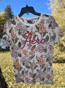 Aeropostale Floral Tee Shirt Damen Large Multicolor Classic Crew Tee Top - Bild 1 von 15