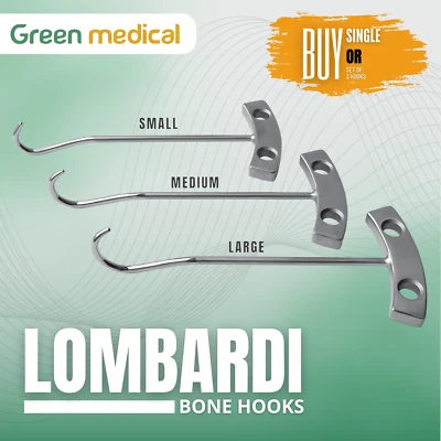 Lombardi Bone Hook – TKA Knee Surgery Orthopedic Retractor Instrument - Image 1 of 4
