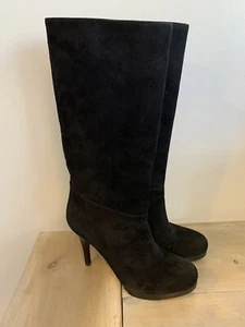Balenciaga Black Suede High Heel Boots Size 39 / 9 US - Beautiful EUC! - Picture 1 of 9