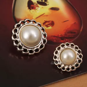 12pcs Fashion Pearl Flower Shank Buttons for Sewing Craft Embellishment 15mm - Picture 1 of 2