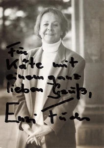 Enzi Fuchs, Originalautogramm, alte Autogrammkarte, u.a. "Eberhofer-Krimis" - Bild 1 von 1