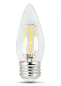 Feit Electric B10 E26 Base Dimmable Filament Soft White Chandelier LED Bulb