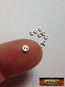 M00699-Plata MOREZMORE 10 Botones Miniatura Metal 3mm Escala 1:6 Mini Muñeca - Imagen 1 de 1