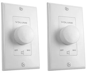 (2) Rockville VOL7035 White 35w 70v Wall Volume Control Zone Controllers - Picture 1 of 8