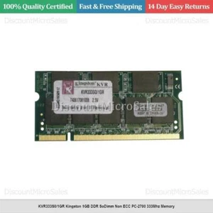 KVR333S0/1GR Kingston 1GB DDR SoDimm Non ECC PC-2700 333Mhz Memory - Picture 1 of 1