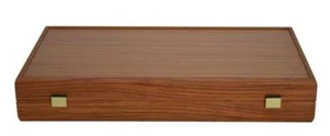 Juego de Backgammon de 19" de madera de caoba tradicional Manopoulos - damas azules blancas - Imagen 1 de 3