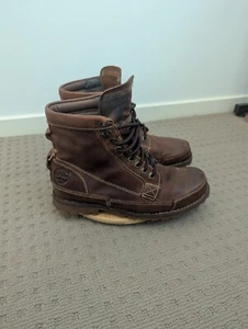 Timberland Earthkeeper Leather Boots Mens Size 7 Brown High Top Shoes - Picture 1 of 10